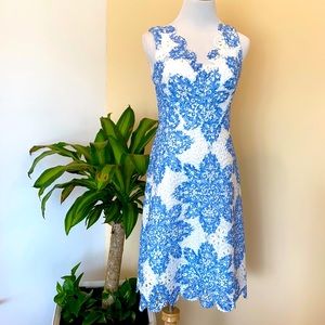 Anthropologie Blue and White Lace Dress